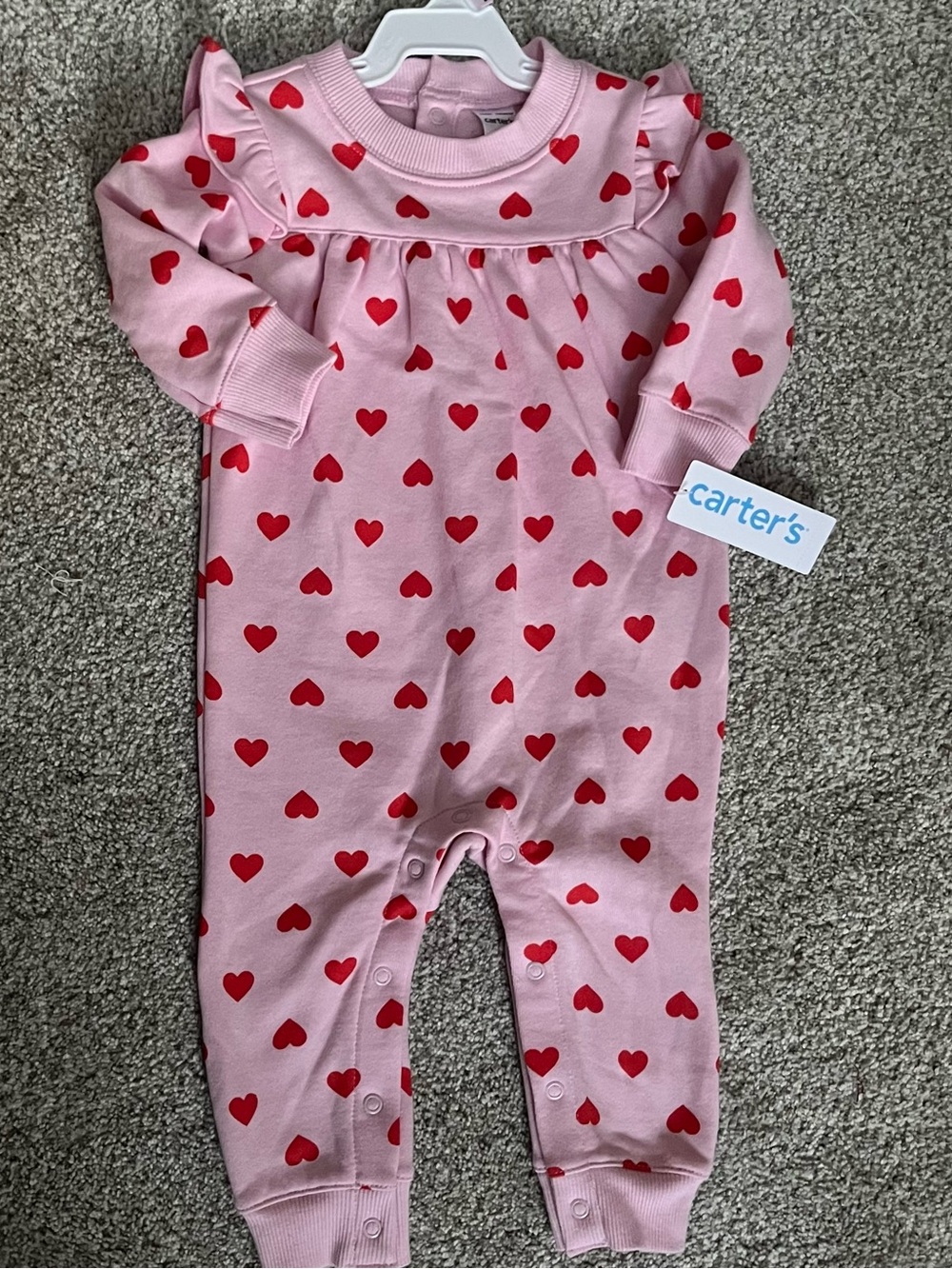 Carter's Pink Heart Print One-Piece for Kids